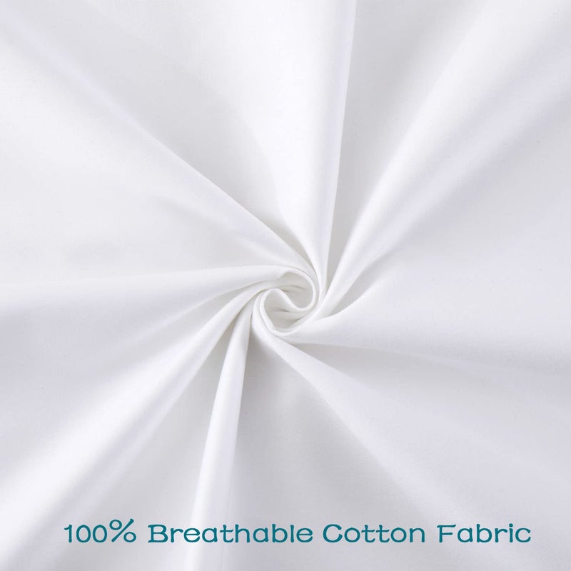 LOSAFEFE 100% Cotton Zippered Pillow Cases Standard Size Set of 2  Super Soft & Breathable Pillow Protectors with Zipper  White Pillow Case Covers 20x26 Inches - Image 4